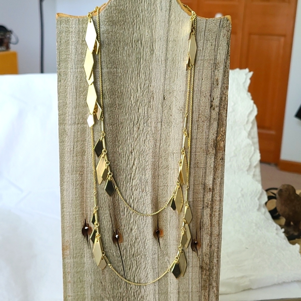 Kendra Scott Blaine Geo Charm Yellow Gold Plated Long Necklace